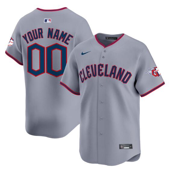 Men's Cleveland Guardians ACTIVE PLAYER Custom Gray 2025 Alternate Limited Stitched Baseball Jersey